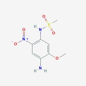 molecular formula C8H11N3O5S B493030 N-{4-amino-2-nitro-5-methoxyphenyl}methanesulfonamide 
