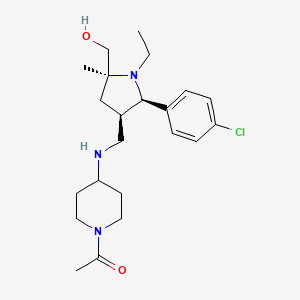 molecular formula C22H34ClN3O2 B4930302 [(2S*,4R*,5R*)-4-{[(1-acetyl-4-piperidinyl)amino]methyl}-5-(4-chlorophenyl)-1-ethyl-2-methyl-2-pyrrolidinyl]methanol 