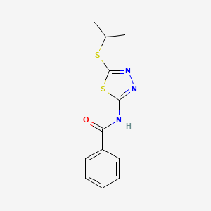 molecular formula C12H13N3OS2 B4930310 N-[5-(isopropylthio)-1,3,4-thiadiazol-2-yl]benzamide 