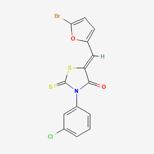 5-[(5-bromo-2-furyl)methylene]-3-(3-chlorophenyl)-2-thioxo-1,3-thiazolidin-4-one