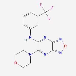 molecular formula C15H13F3N6O2 B4930357 6-(4-morpholinyl)-N-[3-(trifluoromethyl)phenyl][1,2,5]oxadiazolo[3,4-b]pyrazin-5-amine 