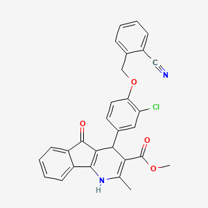 molecular formula C29H21ClN2O4 B4930361 methyl 4-{3-chloro-4-[(2-cyanobenzyl)oxy]phenyl}-2-methyl-5-oxo-4,5-dihydro-1H-indeno[1,2-b]pyridine-3-carboxylate 