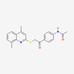 molecular formula C21H20N2O2S B4930373 N-(4-{2-[(4,8-dimethyl-2-quinolinyl)thio]acetyl}phenyl)acetamide 