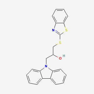 molecular formula C22H18N2OS2 B4930376 1-(1,3-benzothiazol-2-ylthio)-3-(9H-carbazol-9-yl)-2-propanol 
