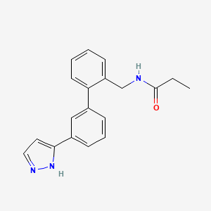 molecular formula C19H19N3O B4930378 N-{[3'-(1H-pyrazol-3-yl)-2-biphenylyl]methyl}propanamide 