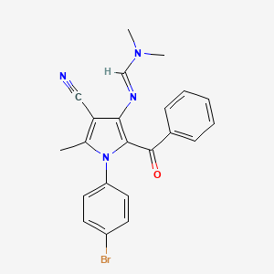 molecular formula C22H19BrN4O B4930398 N'-[2-benzoyl-1-(4-bromophenyl)-4-cyano-5-methyl-1H-pyrrol-3-yl]-N,N-dimethylimidoformamide 