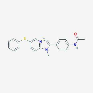 molecular formula C22H20N3OS+ B493041 2-[4-(Acetylamino)phenyl]-1-methyl-6-(phenylsulfanyl)imidazo[1,2-a]pyridin-1-ium 