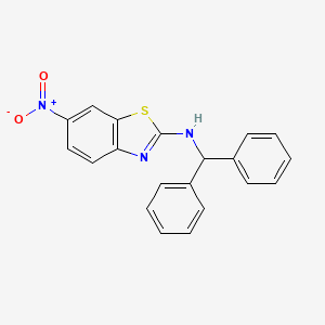 molecular formula C20H15N3O2S B4930412 N-(diphenylmethyl)-6-nitro-1,3-benzothiazol-2-amine 