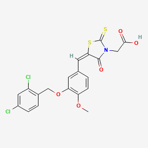 (5-{3-[(2,4-dichlorobenzyl)oxy]-4-methoxybenzylidene}-4-oxo-2-thioxo-1,3-thiazolidin-3-yl)acetic acid