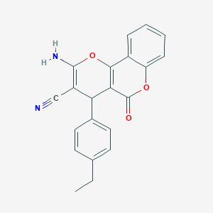 molecular formula C21H16N2O3 B4930454 2-amino-4-(4-ethylphenyl)-5-oxo-4H,5H-pyrano[3,2-c]chromene-3-carbonitrile 
