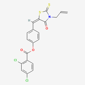 molecular formula C20H13Cl2NO3S2 B4930456 4-[(3-allyl-4-oxo-2-thioxo-1,3-thiazolidin-5-ylidene)methyl]phenyl 2,4-dichlorobenzoate 
