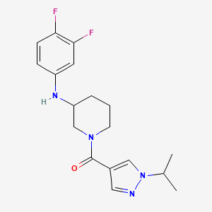 molecular formula C18H22F2N4O B4930494 N-(3,4-difluorophenyl)-1-[(1-isopropyl-1H-pyrazol-4-yl)carbonyl]-3-piperidinamine 