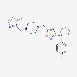 1-[(1-methyl-1H-imidazol-2-yl)methyl]-4-({3-[1-(4-methylphenyl)cyclopentyl]-1,2,4-oxadiazol-5-yl}methyl)piperazine
