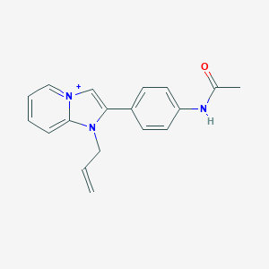 molecular formula C18H18N3O+ B493052 2-[4-(Acetylamino)phenyl]-1-allylimidazo[1,2-a]pyridin-1-ium 