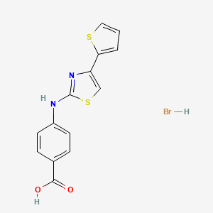 molecular formula C14H11BrN2O2S2 B4930525 4-{[4-(2-thienyl)-1,3-thiazol-2-yl]amino}benzoic acid hydrobromide 