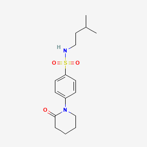 molecular formula C16H24N2O3S B4930527 N-(3-methylbutyl)-4-(2-oxo-1-piperidinyl)benzenesulfonamide 
