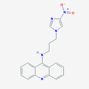 molecular formula C19H17N5O2 B493053 9-[(3-{4-nitro-1H-imidazol-1-yl}propyl)amino]acridine 