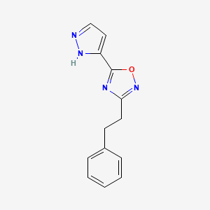 molecular formula C13H12N4O B4930535 3-(2-phenylethyl)-5-(1H-pyrazol-3-yl)-1,2,4-oxadiazole 