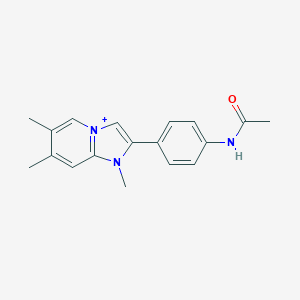 molecular formula C18H20N3O+ B493054 2-[4-(Acetylamino)phenyl]-1,6,7-trimethylimidazo[1,2-a]pyridin-1-ium 