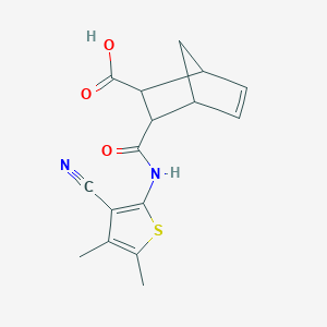 molecular formula C16H16N2O3S B4930552 3-{[(3-cyano-4,5-dimethyl-2-thienyl)amino]carbonyl}bicyclo[2.2.1]hept-5-ene-2-carboxylic acid 