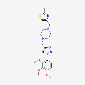 molecular formula C21H27N5O4S B4930569 1-[(2-methyl-1,3-thiazol-4-yl)methyl]-4-{[3-(2,3,4-trimethoxyphenyl)-1,2,4-oxadiazol-5-yl]methyl}piperazine 