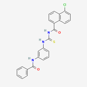 molecular formula C25H18ClN3O2S B4930596 N-({[3-(benzoylamino)phenyl]amino}carbonothioyl)-5-chloro-1-naphthamide 