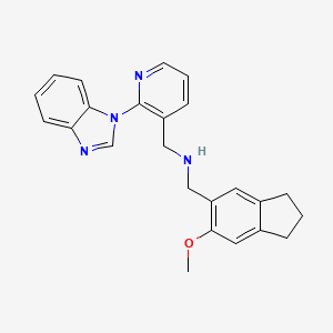 molecular formula C24H24N4O B4930607 1-[2-(1H-benzimidazol-1-yl)-3-pyridinyl]-N-[(6-methoxy-2,3-dihydro-1H-inden-5-yl)methyl]methanamine 