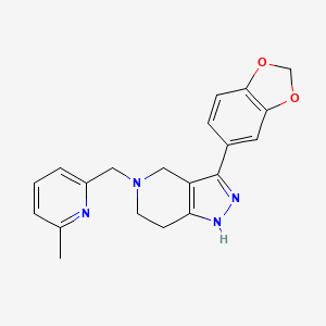molecular formula C20H20N4O2 B4930612 3-(1,3-benzodioxol-5-yl)-5-[(6-methyl-2-pyridinyl)methyl]-4,5,6,7-tetrahydro-1H-pyrazolo[4,3-c]pyridine 