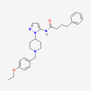 molecular formula C27H34N4O2 B4930622 N-{1-[1-(4-ethoxybenzyl)-4-piperidinyl]-1H-pyrazol-5-yl}-4-phenylbutanamide 