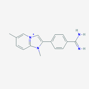 molecular formula C16H17N4+ B493063 2-{4-[Amino(imino)methyl]phenyl}-1,6-dimethylimidazo[1,2-a]pyridin-1-ium 