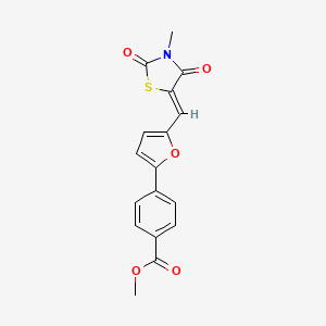 molecular formula C17H13NO5S B4930647 methyl 4-{5-[(3-methyl-2,4-dioxo-1,3-thiazolidin-5-ylidene)methyl]-2-furyl}benzoate 