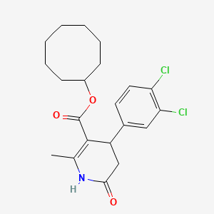 molecular formula C21H25Cl2NO3 B4930653 cyclooctyl 4-(3,4-dichlorophenyl)-2-methyl-6-oxo-1,4,5,6-tetrahydro-3-pyridinecarboxylate 