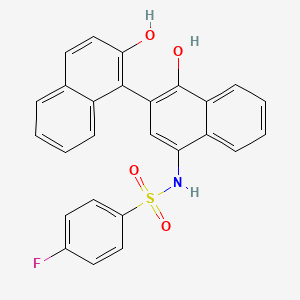 molecular formula C26H18FNO4S B4930660 N-(1',2-dihydroxy-1,2'-binaphthalen-4'-yl)-4-fluorobenzenesulfonamide 