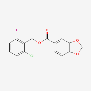 molecular formula C15H10ClFO4 B4930663 2-chloro-6-fluorobenzyl 1,3-benzodioxole-5-carboxylate 