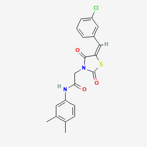 molecular formula C20H17ClN2O3S B4930669 2-[5-(3-chlorobenzylidene)-2,4-dioxo-1,3-thiazolidin-3-yl]-N-(3,4-dimethylphenyl)acetamide 