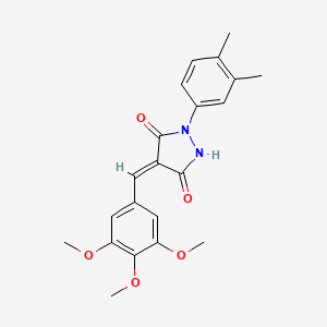 molecular formula C21H22N2O5 B4930677 1-(3,4-dimethylphenyl)-4-(3,4,5-trimethoxybenzylidene)-3,5-pyrazolidinedione 