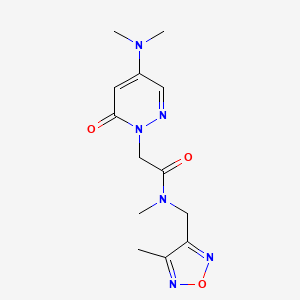 molecular formula C13H18N6O3 B4930705 2-[4-(dimethylamino)-6-oxo-1(6H)-pyridazinyl]-N-methyl-N-[(4-methyl-1,2,5-oxadiazol-3-yl)methyl]acetamide 