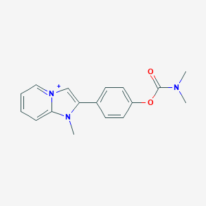 molecular formula C17H18N3O2+ B493071 2-(4-(Dimethylcarbamoyloxy)phenyl)-1-methylimidazo[1,2-a]pyridin-1-ium 