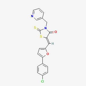 molecular formula C20H13ClN2O2S2 B4930754 5-{[5-(4-chlorophenyl)-2-furyl]methylene}-3-(3-pyridinylmethyl)-2-thioxo-1,3-thiazolidin-4-one 