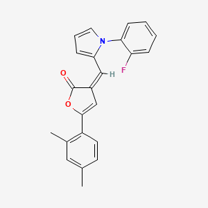 molecular formula C23H18FNO2 B4930778 5-(2,4-dimethylphenyl)-3-{[1-(2-fluorophenyl)-1H-pyrrol-2-yl]methylene}-2(3H)-furanone 
