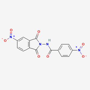 molecular formula C15H8N4O7 B4930793 4-nitro-N-(5-nitro-1,3-dioxo-1,3-dihydro-2H-isoindol-2-yl)benzamide 