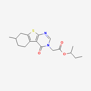 molecular formula C17H22N2O3S B4930795 sec-butyl (7-methyl-4-oxo-5,6,7,8-tetrahydro[1]benzothieno[2,3-d]pyrimidin-3(4H)-yl)acetate 