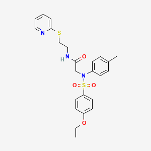 molecular formula C24H27N3O4S2 B4930808 N~2~-[(4-ethoxyphenyl)sulfonyl]-N~2~-(4-methylphenyl)-N~1~-[2-(2-pyridinylthio)ethyl]glycinamide 