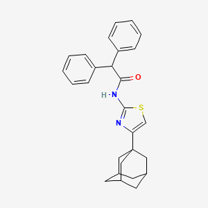 molecular formula C27H28N2OS B4930820 N-[4-(1-adamantyl)-1,3-thiazol-2-yl]-2,2-diphenylacetamide 
