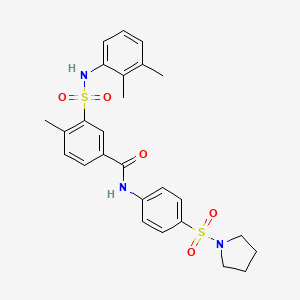 molecular formula C26H29N3O5S2 B4930826 3-{[(2,3-dimethylphenyl)amino]sulfonyl}-4-methyl-N-[4-(1-pyrrolidinylsulfonyl)phenyl]benzamide 