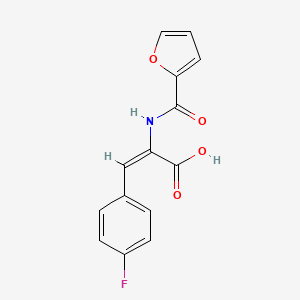 molecular formula C14H10FNO4 B4930831 3-(4-fluorophenyl)-2-(2-furoylamino)acrylic acid 