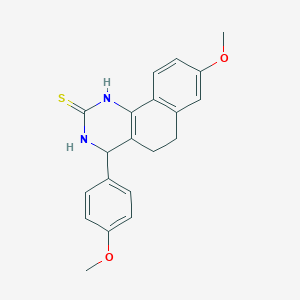 molecular formula C20H20N2O2S B4930838 8-methoxy-4-(4-methoxyphenyl)-3,4,5,6-tetrahydrobenzo[h]quinazoline-2(1H)-thione 