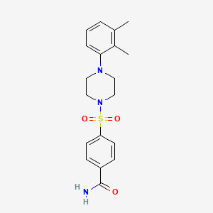 molecular formula C19H23N3O3S B4930855 4-{[4-(2,3-dimethylphenyl)piperazin-1-yl]sulfonyl}benzamide 