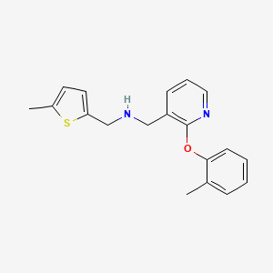 molecular formula C19H20N2OS B4930882 1-[2-(2-methylphenoxy)-3-pyridinyl]-N-[(5-methyl-2-thienyl)methyl]methanamine 