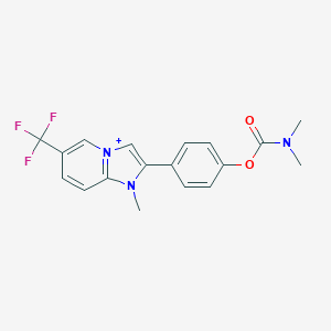 molecular formula C18H17F3N3O2+ B493090 4-[1-Methyl-6-(trifluoromethyl)imidazo[1,2-a]pyridin-1-ium-2-yl]phenyl dimethylcarbamate 